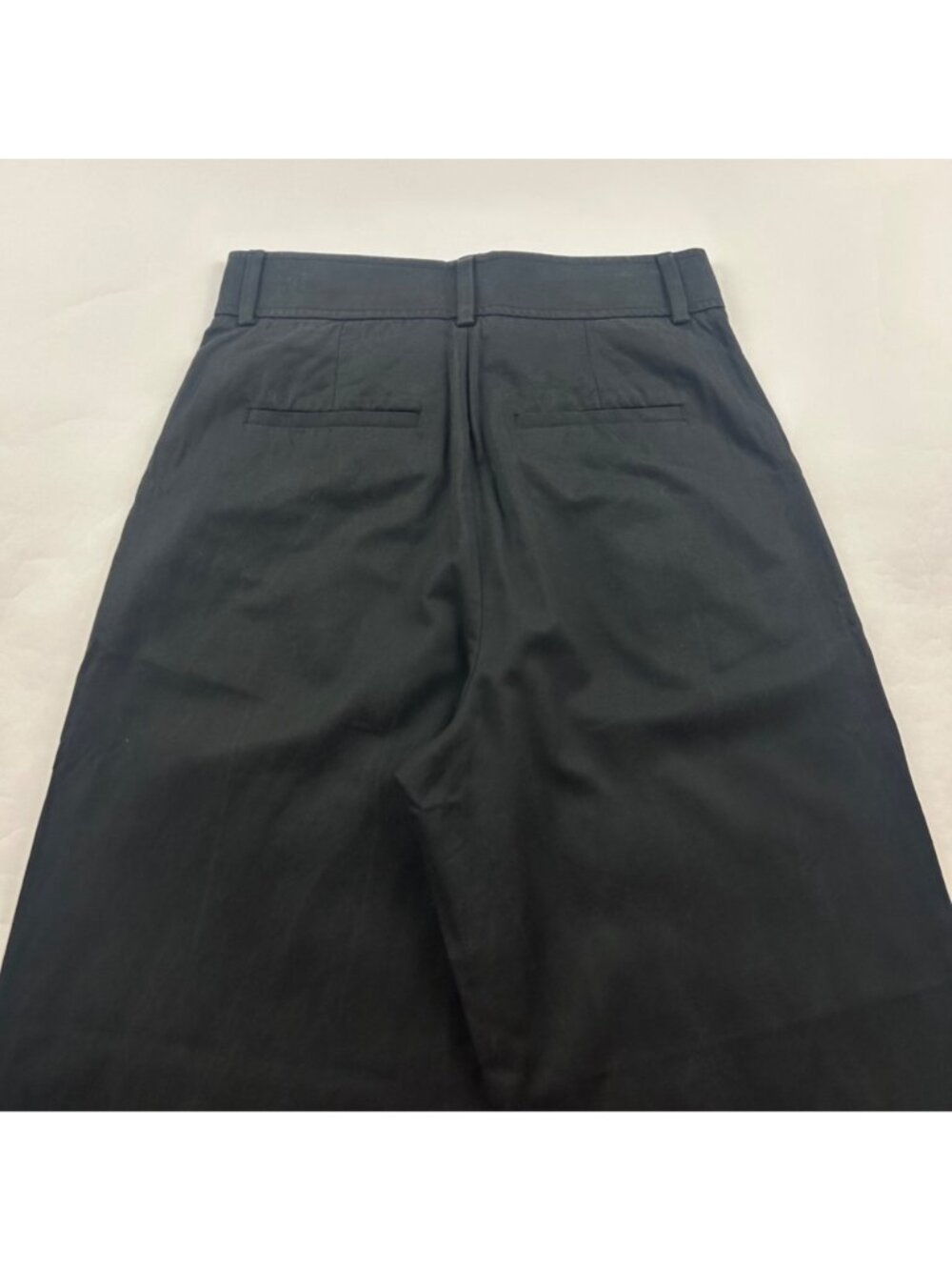SHORT Everlane Black Tencel Blend Canvas Wide Leg Pleated Trouser 4S - Picture 7 of 7